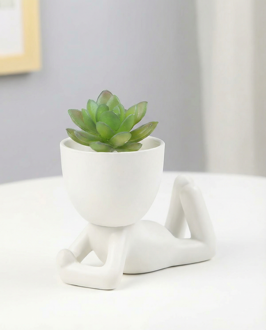 Decoratieve Bloempot – Mensfiguur Design